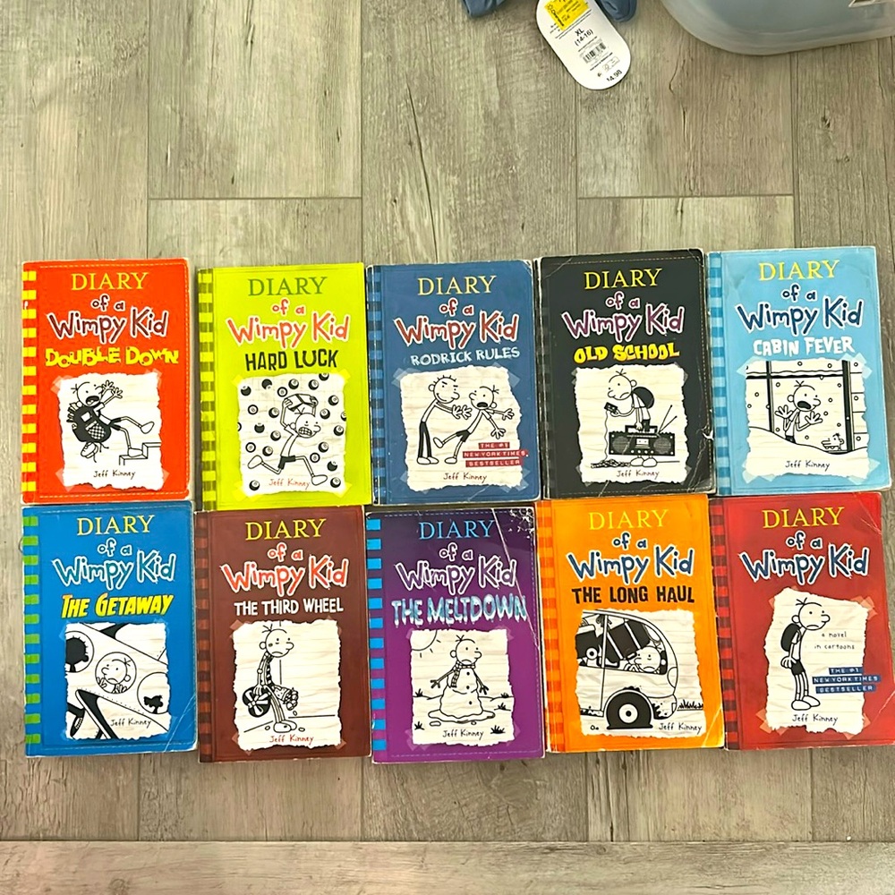 (8) Diary of a wimpy kid books.